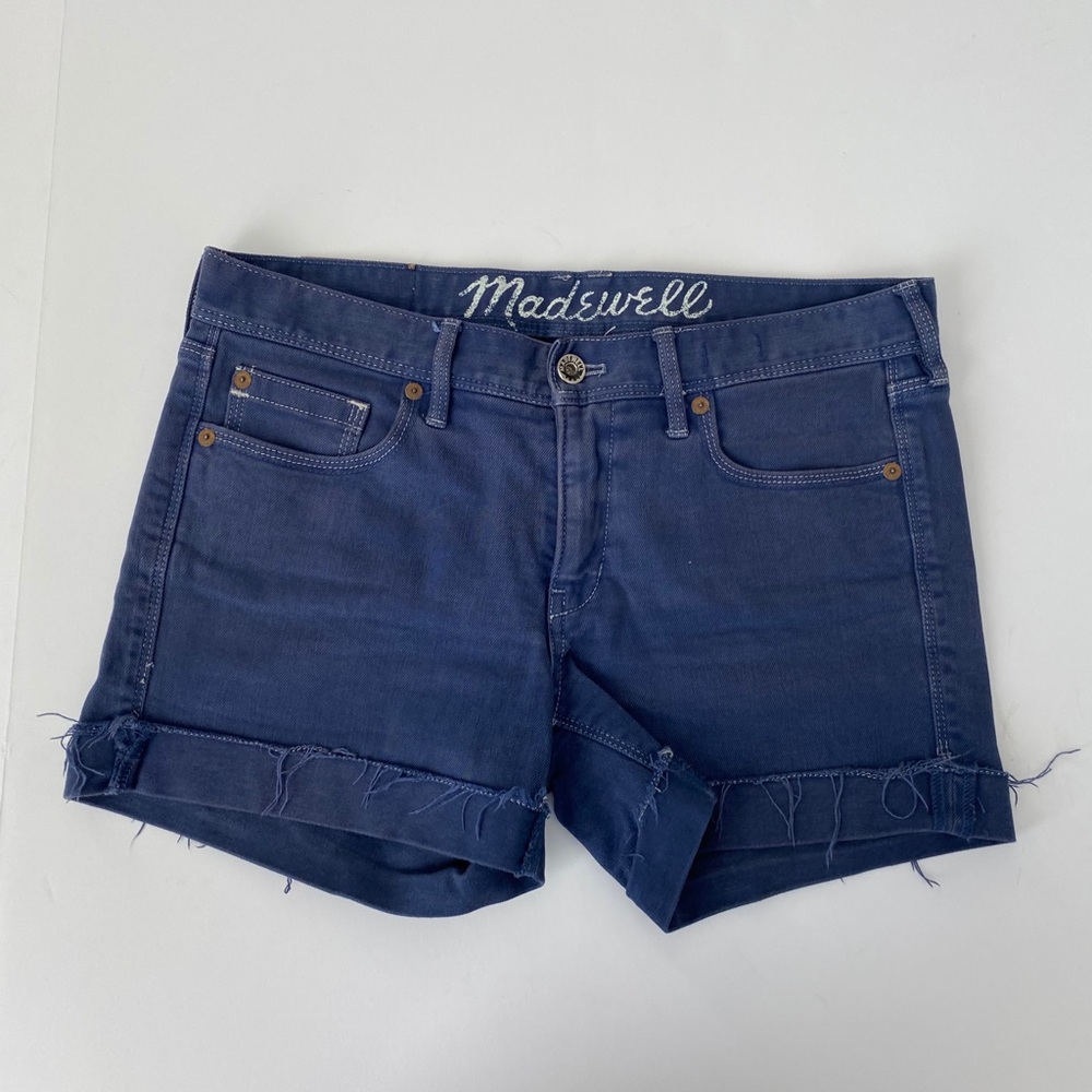 MADEWELL blue denim cuffed shorts